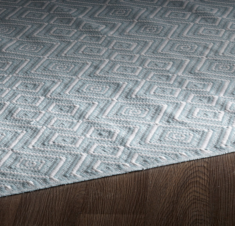 Fiesta FIE-4508-BLUE Indoor Outdoor Blue Mirage Reversible Plastic Area Rug By Viana Inc