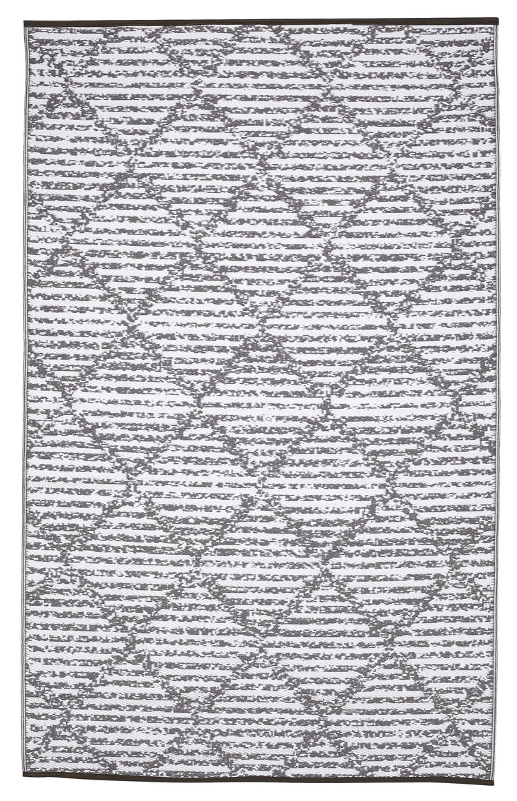 Fiesta FIE-4519-GREY Indoor Outdoor Grey Palm Beach Reversible Plastic Area Rug By Viana Inc