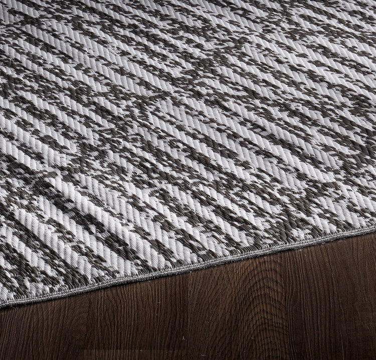 Fiesta FIE-4519-GREY Indoor Outdoor Grey Palm Beach Reversible Plastic Area Rug By Viana Inc