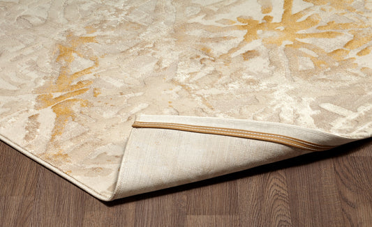 Aria ARI-4684A Textured Polypropylene Yellow Grey Area Rug By Viana Inc