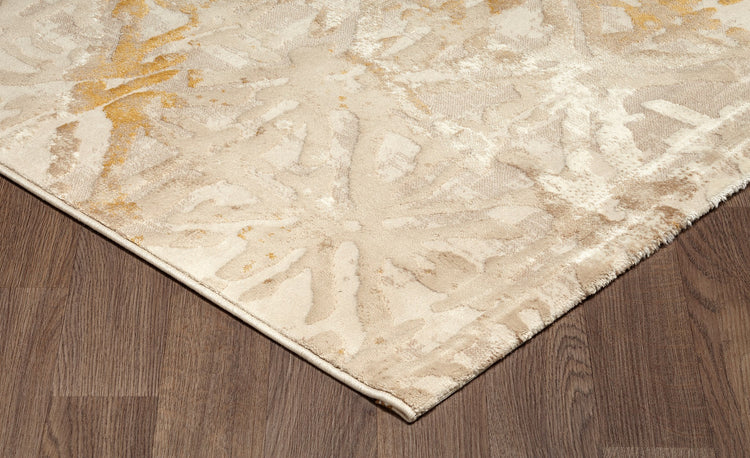 Aria ARI-4684A Textured Polypropylene Yellow Grey Area Rug By Viana Inc