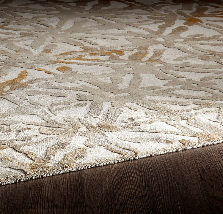 Aria ARI-4684A Textured Polypropylene Yellow Grey Area Rug By Viana Inc
