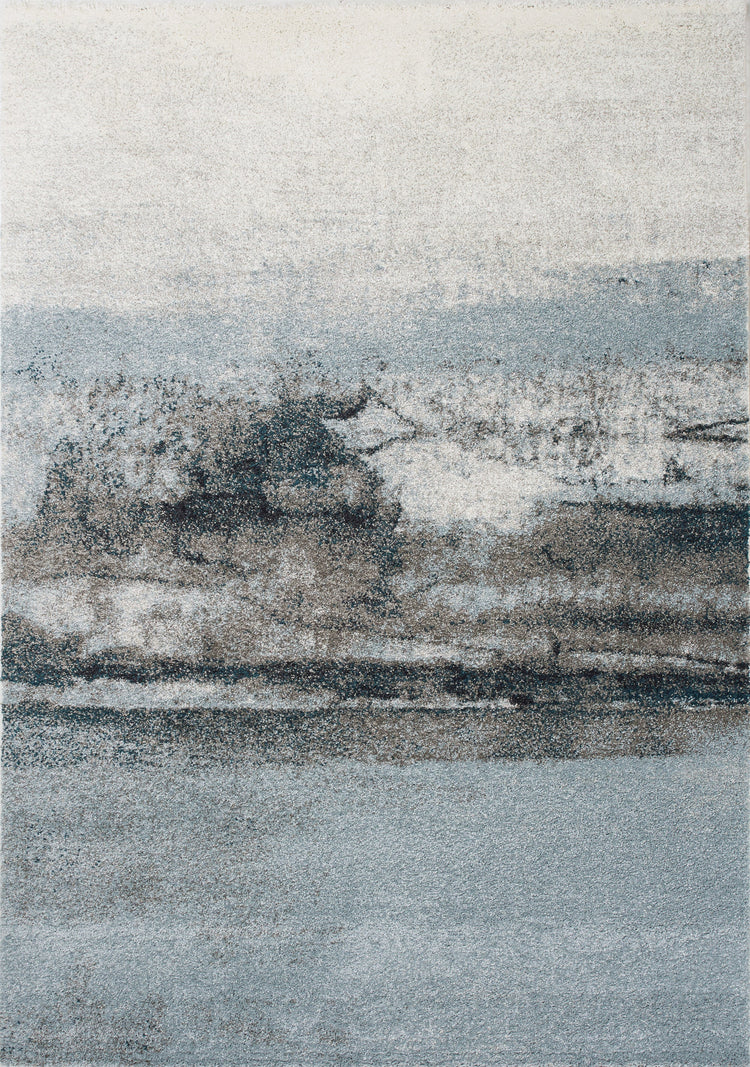 Sable Blue Cream Misty River Rug by Kalora Interiors