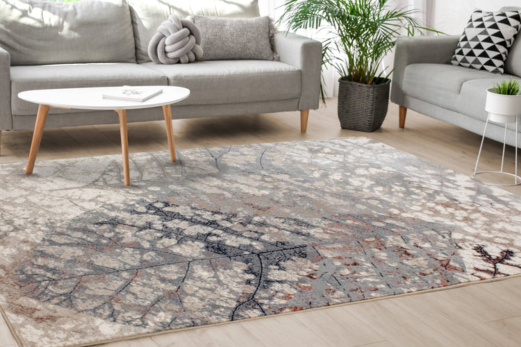 Alfombra Abbey Cream Taupe Leaf de Kalora Interiors