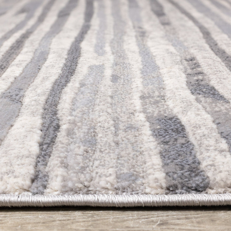 Alida Grey Distressed Striped Rug by Kalora Interiors