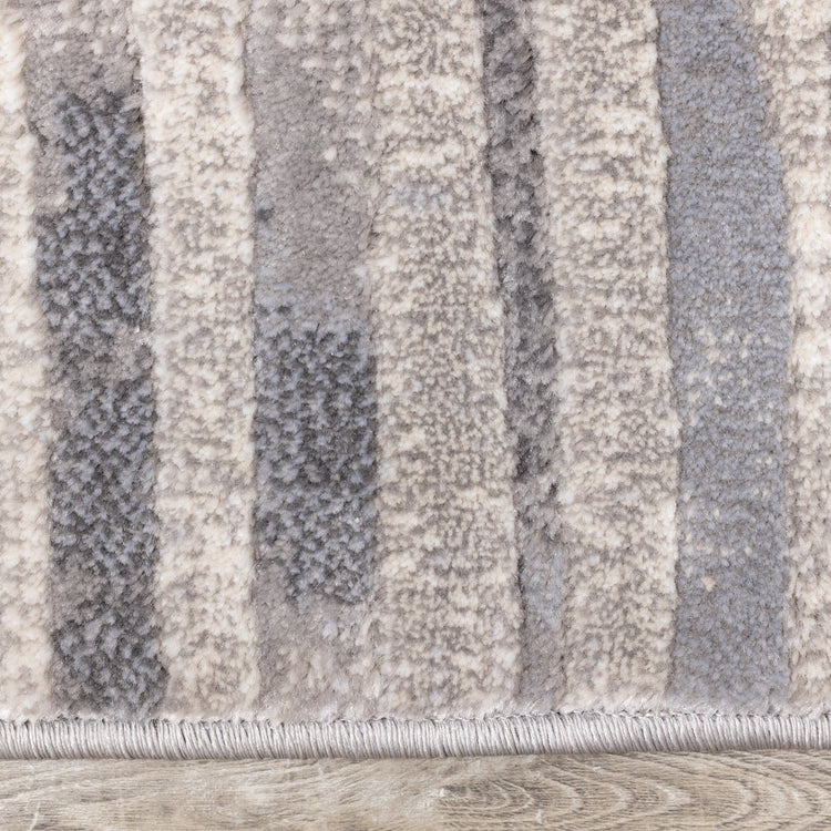 Alida Grey Distressed Striped Rug by Kalora Interiors