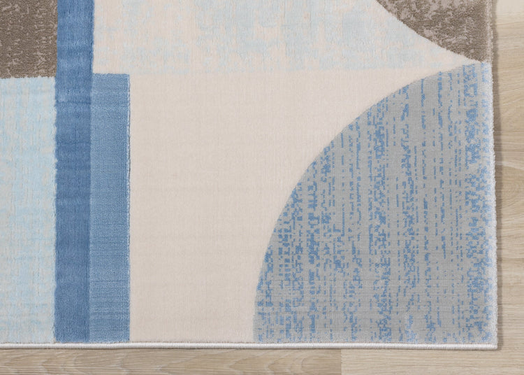 Belle Blue Grey Cream Shape Shifting Rug by Kalora Interiors