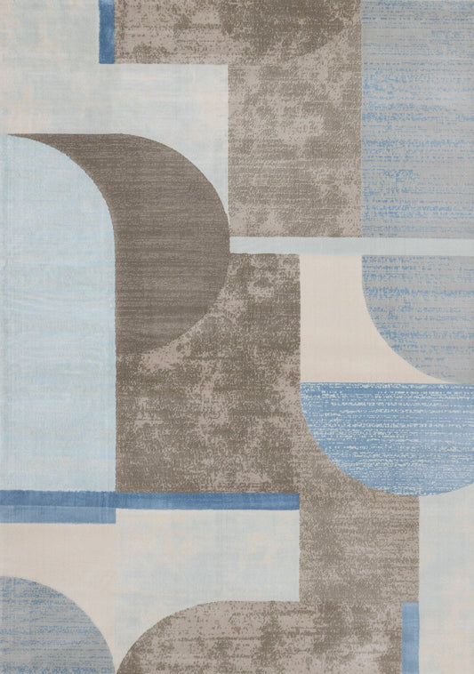 Alfombra cambiante con forma de crema azul grisáceo Belle de Kalora Interiors