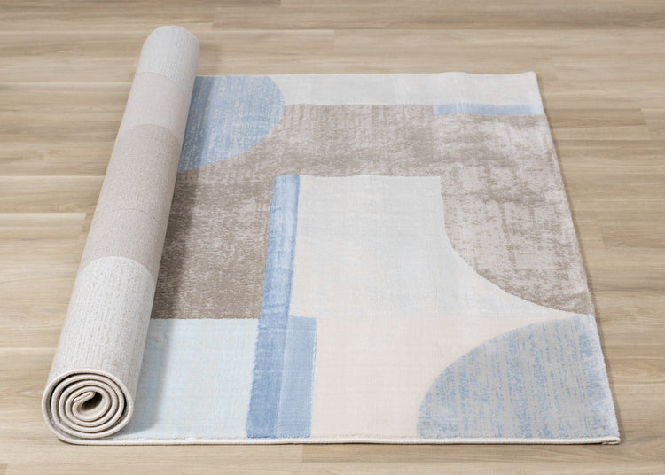 Belle Blue Grey Cream Shape Shifting Rug by Kalora Interiors