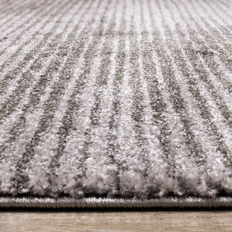 Breeze Grey Distressed Lines Rug by Kalora Interiors