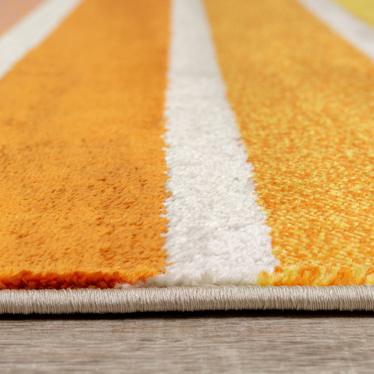 Brighton Pink Orange Stripes Rug by Kalora Interiors