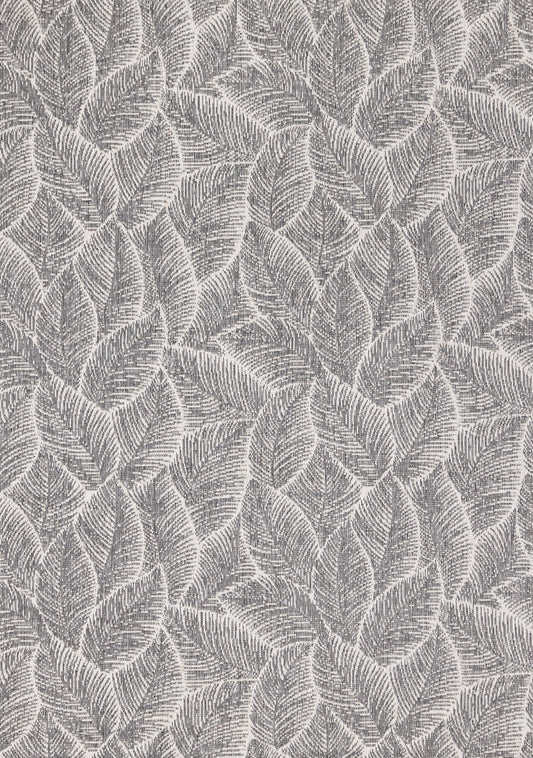 Bristol Grey White Leaf Pattern Indoor/Outdoor Reversible Rug by Kalora Interiors