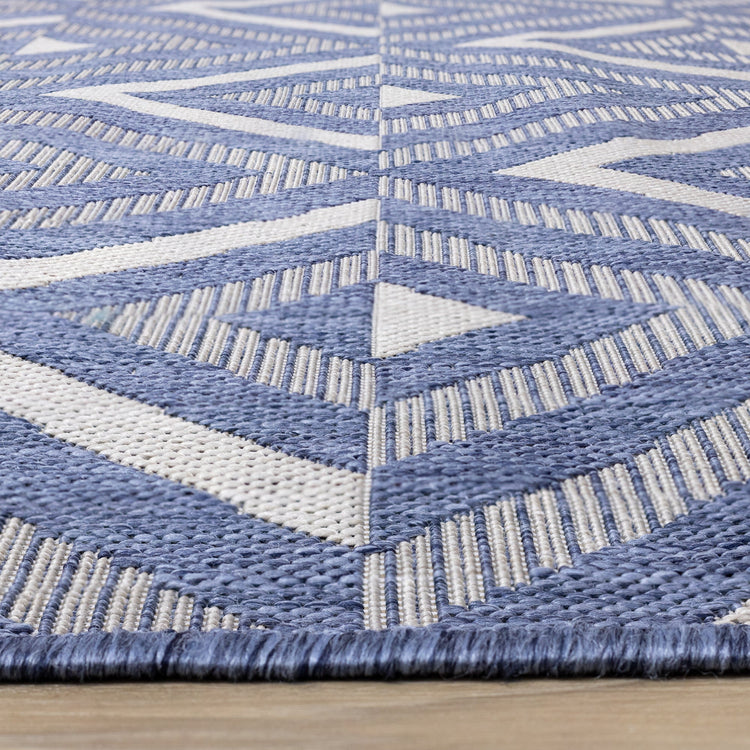 Canopy Blue Grey Geometric Indoor/Outdoor Rug by Kalora Interiors