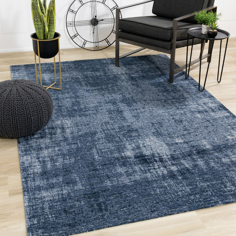 Cathedral Deep Blue Tree Bark Rug by Kalora Interiors