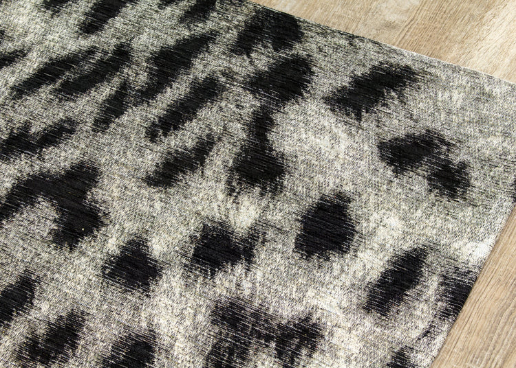 Cathedral Grey Black Leopard Print Rug by Kalora Interiors