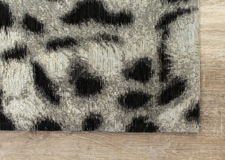 Cathedral Grey Black Leopard Print Rug by Kalora Interiors