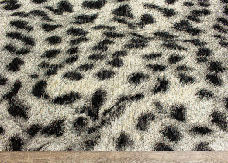 Cathedral Grey Black Leopard Print Rug by Kalora Interiors