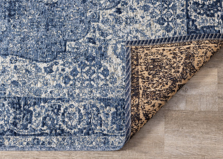 Cathedral Blue Cream Elaborate Border Rug by Kalora Interiors
