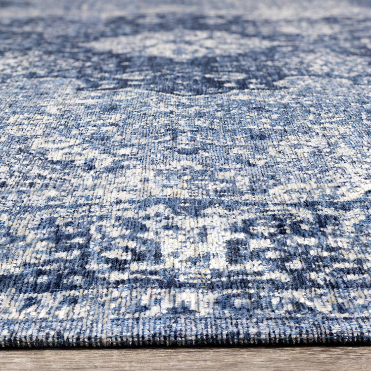 Cathedral Blue Cream Elaborate Border Rug by Kalora Interiors