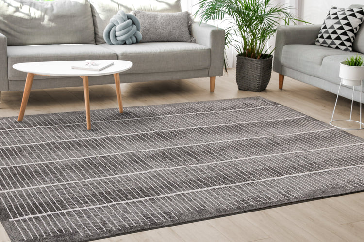 Cathedral Grey Grid Patterns Rug by Kalora Interiors