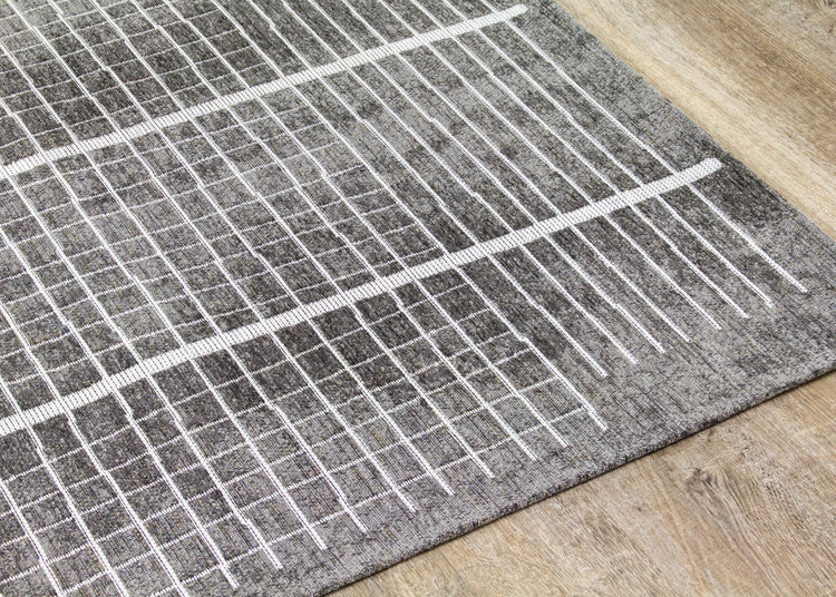 Cathedral Grey Grid Patterns Rug by Kalora Interiors