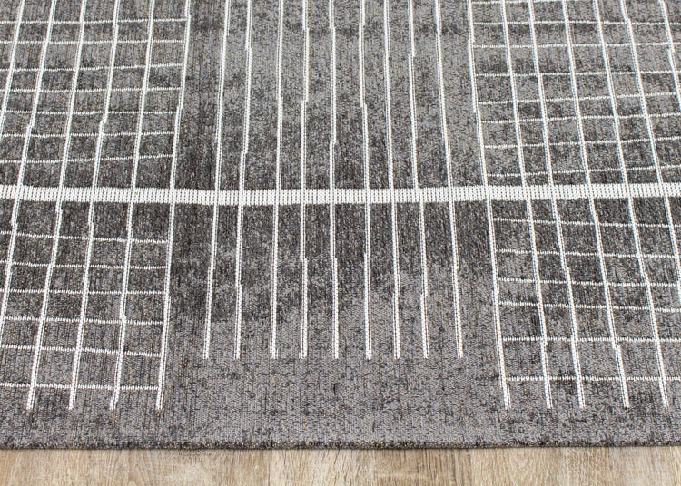 Cathedral Grey Grid Patterns Rug by Kalora Interiors