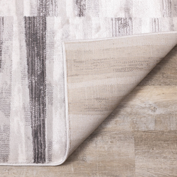 Chorus Grey White Striped Rug by Kalora Interiors