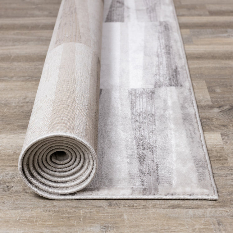 Chorus Grey White Striped Rug by Kalora Interiors
