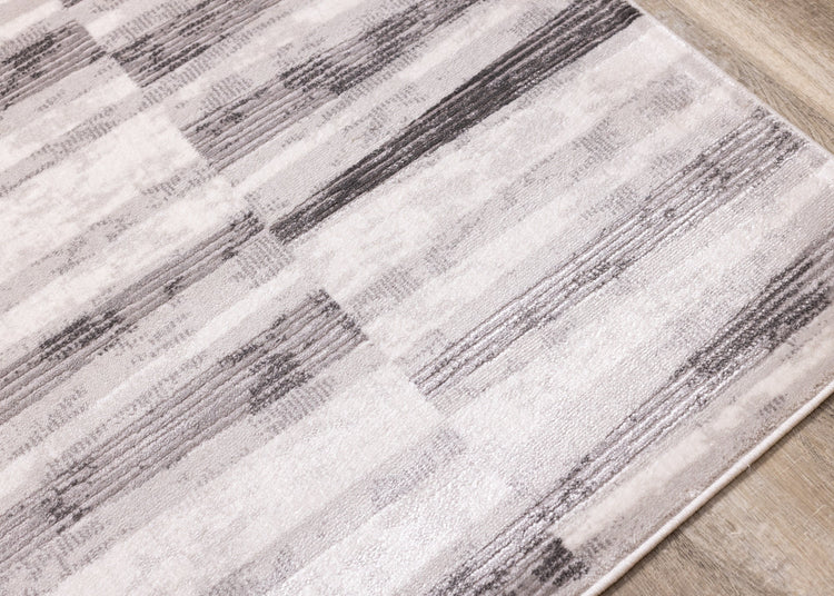 Chorus Grey White Striped Rug by Kalora Interiors