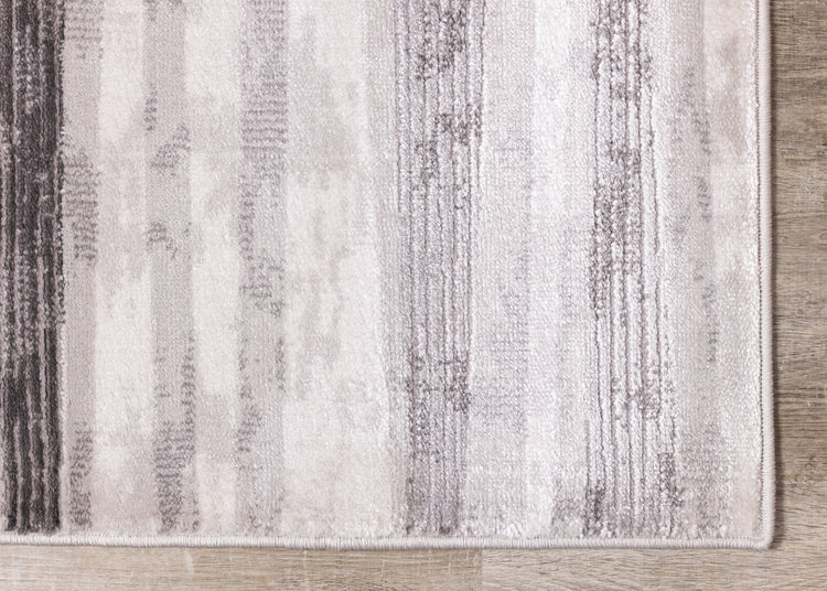 Chorus Grey White Striped Rug by Kalora Interiors
