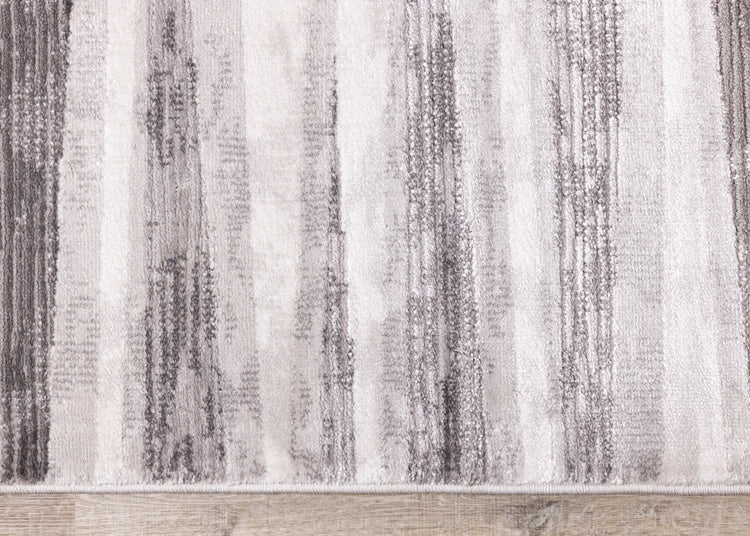 Chorus Grey White Striped Rug by Kalora Interiors