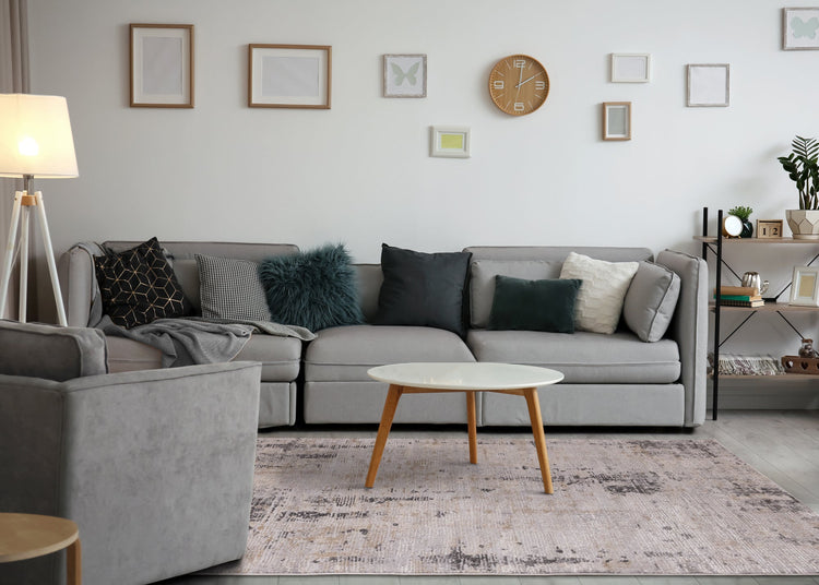Chorus Grey Beige Concrete Jungle Rug by Kalora Interiors