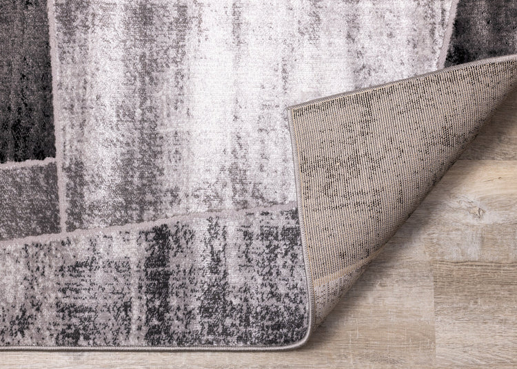 Chorus Grey Black Geometric Rug by Kalora Interiors
