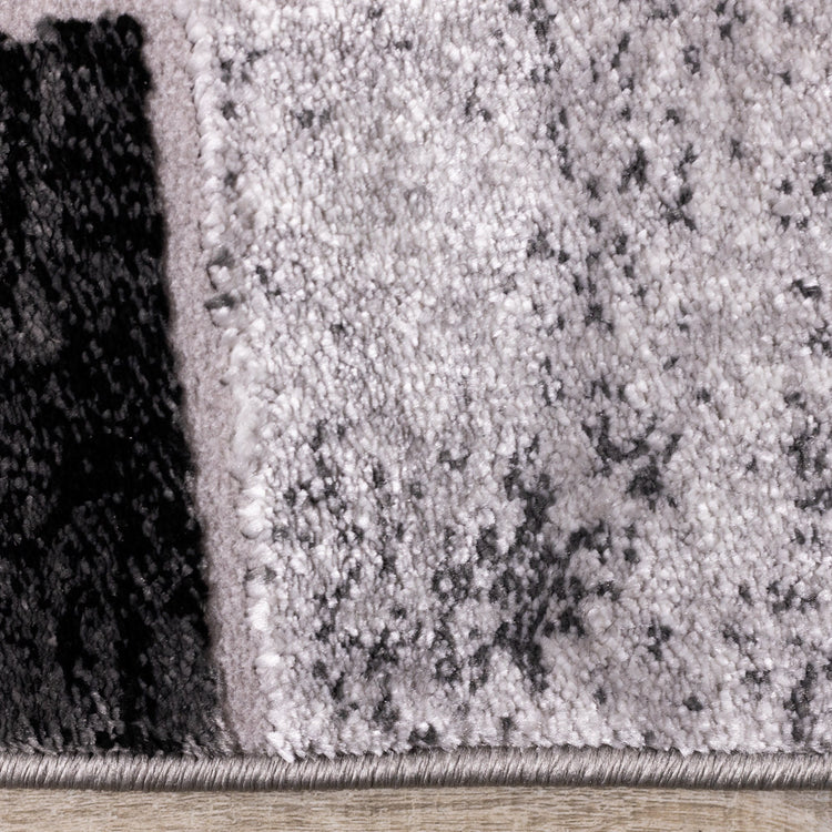Chorus Grey Black Geometric Rug by Kalora Interiors