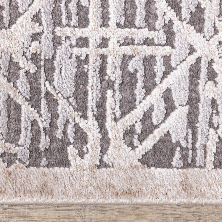 Chorus Grey Beige Elegant Geometric Rug by Kalora Interiors