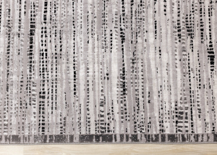 Chorus Black Grey White Iridescent Plush Rug by Kalora Interiors