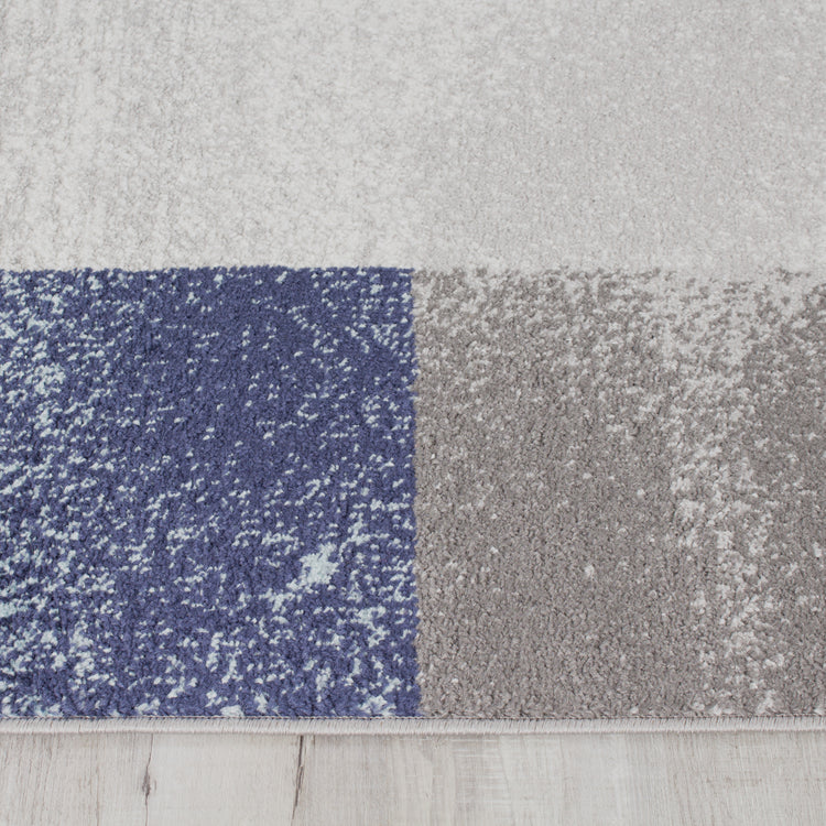 Converge 8942_2939 Blue Grey Squares Area Rug by Novelle Home