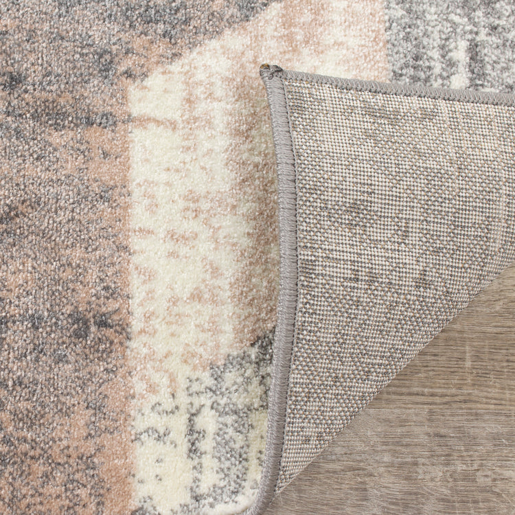 Dais 18063_128 Geometric Gray Pink Hexagons Area Rug by Novelle Home