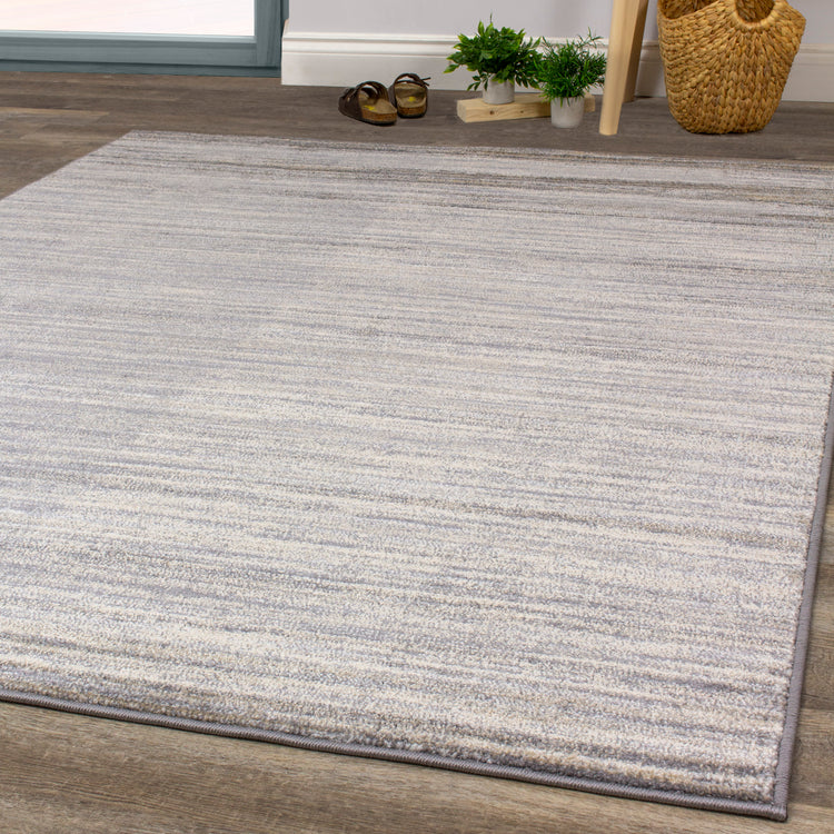 Dais 18097_191 Grey Cream White Blended Rug by Novelle Home
