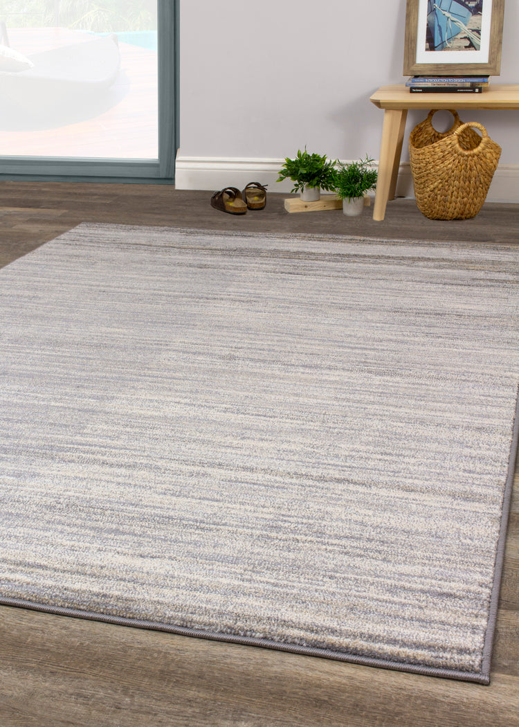 Dais 18097_191 Grey Cream White Blended Rug by Novelle Home