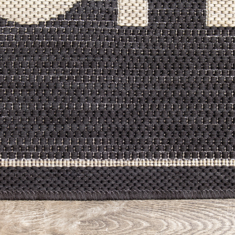 Epsilon 4280_3908 Black Cream City Cosmos Indoor Outdoor Area Rug by Novelle Home