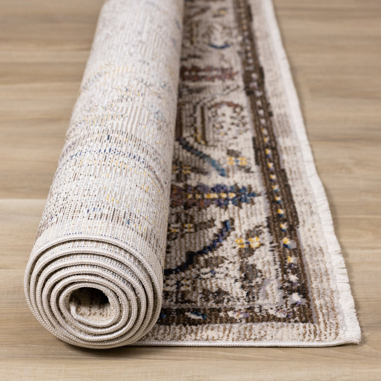 Evora Beige Brown Elegant Rug by Kalora Interiors