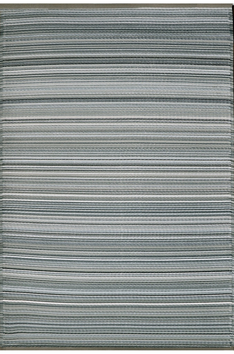 Fiesta FIE-1099GRY Outdoor Plastic Grey Striped Area Rug By Viana Inc