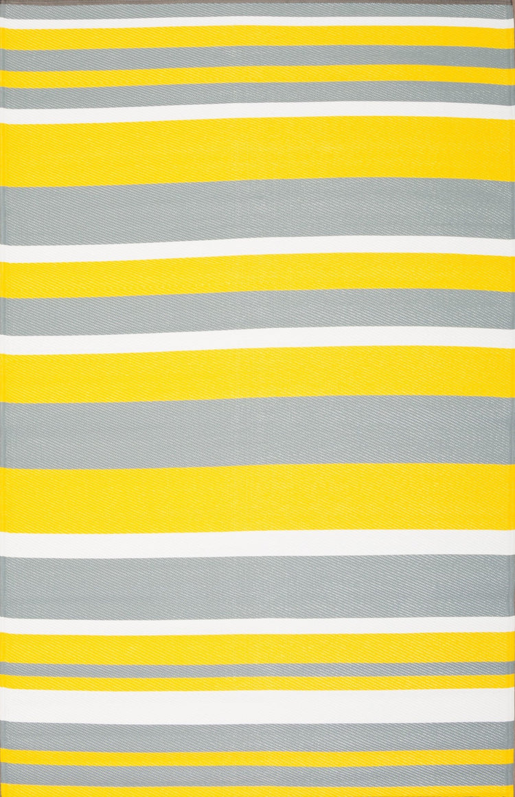 Fiesta FIE-2103-YELLSTR Outdoor Plastic Yellow Stripe Area Rug By Viana Inc