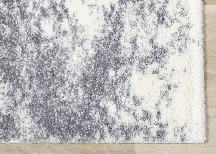 Fergus White Grey Wispy Clouds Rug by Kalora Interiors
