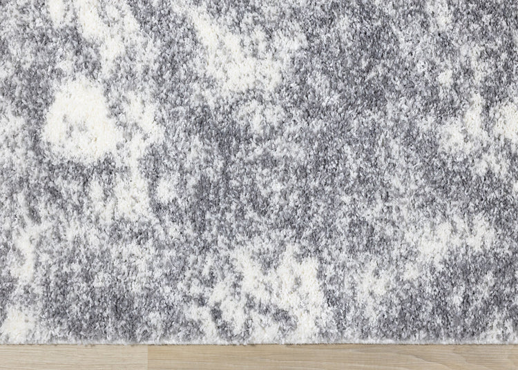 Fergus White Grey Wispy Clouds Rug by Kalora Interiors