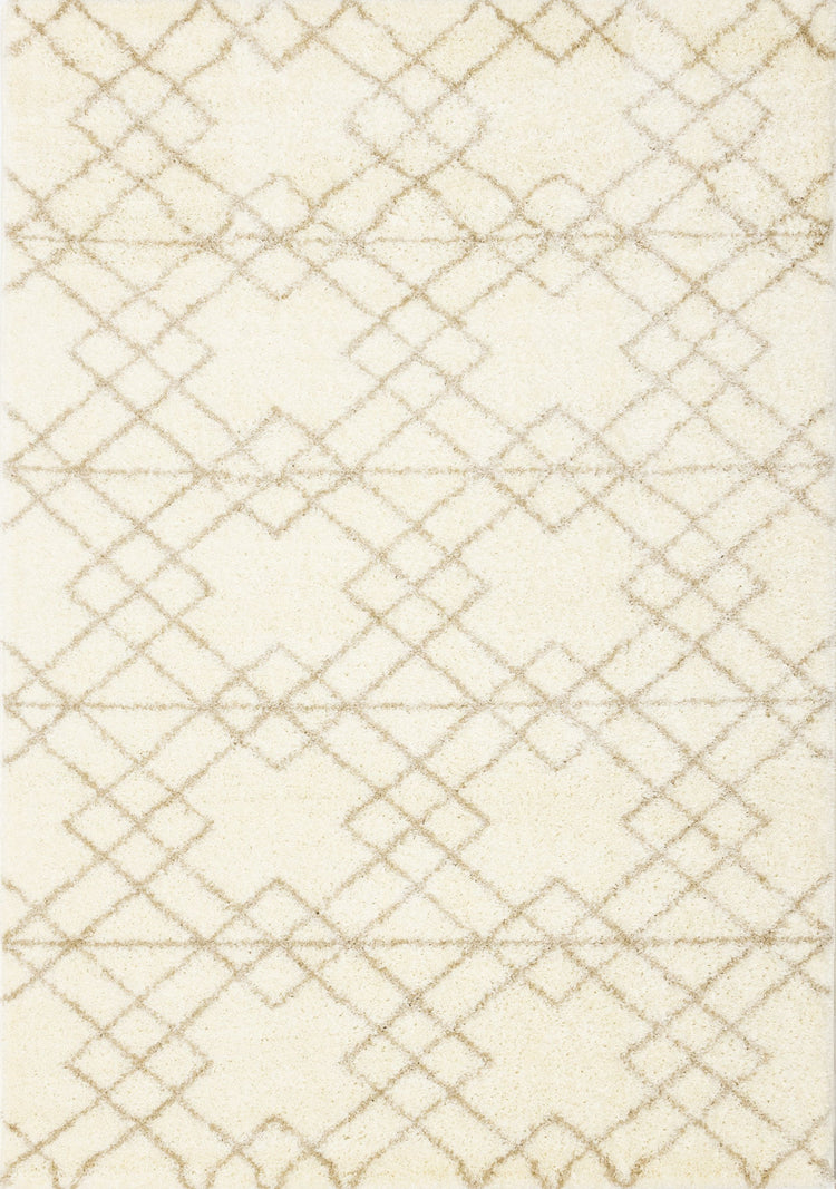 Fergus White Beige Patterned Rug by Kalora Interiors