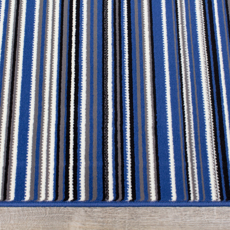 Fiona 1425_4922 Alfombra azul crema a rayas de Novelle Home