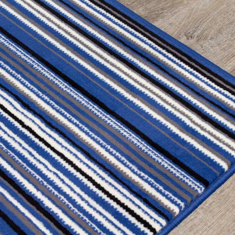 Fiona 1425_4922 Alfombra azul crema a rayas de Novelle Home
