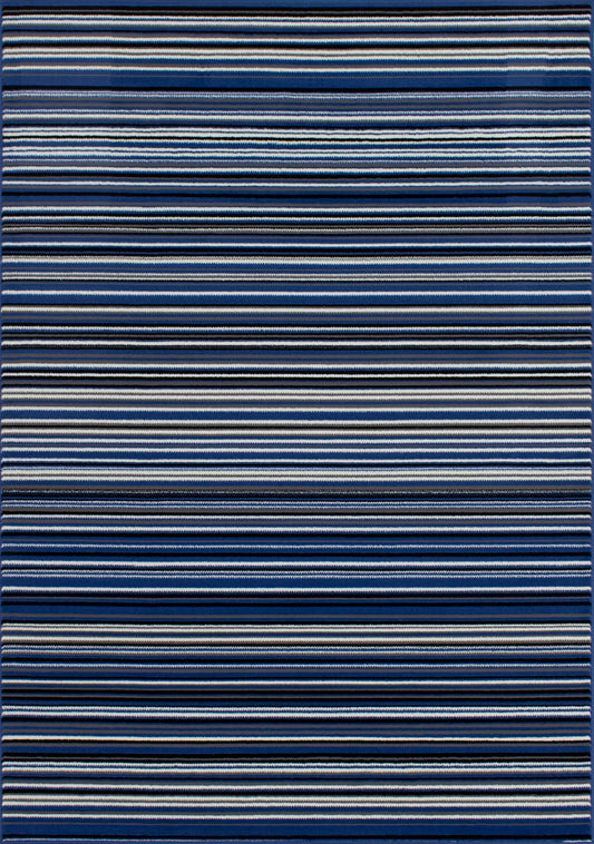 Fiona 1425_4922 Alfombra azul crema a rayas de Novelle Home